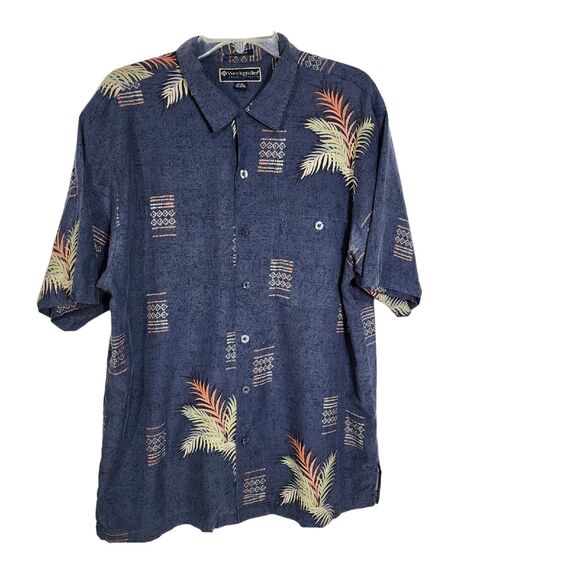 Weekender Casual Lifestyle Mens Shirt Large Finest Silk Hawaiian Button Pocket - Picture 1 of 11